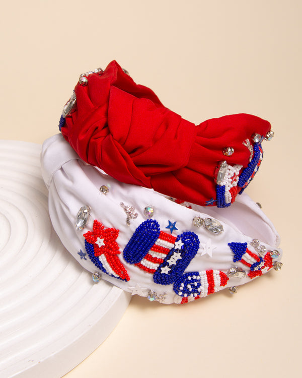 Patricia Patriotic Fireworks Sequin Embellished Crystal Headband