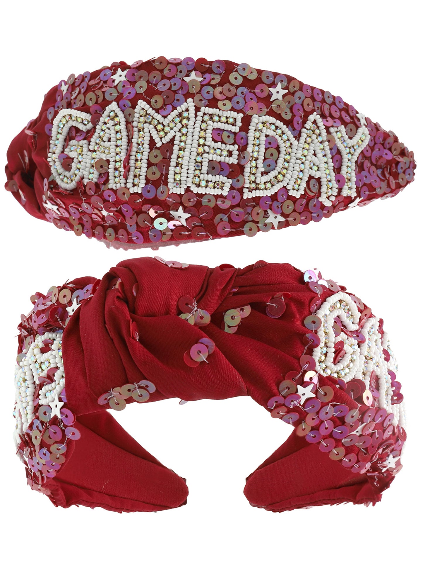 Emma Gameday Top Knotted Jeweled Beaded Headband