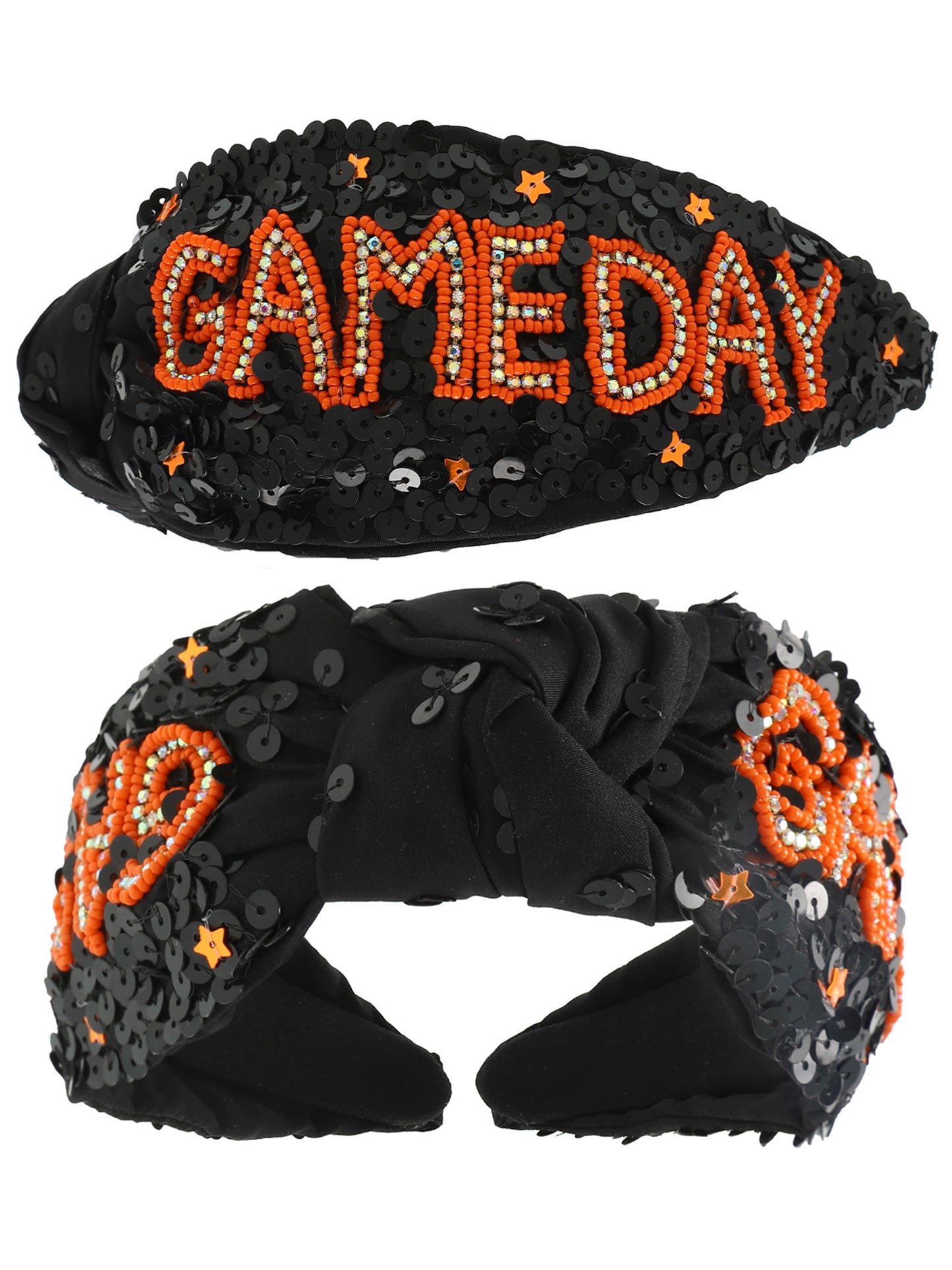 Emma Gameday Top Knotted Jeweled Beaded Headband