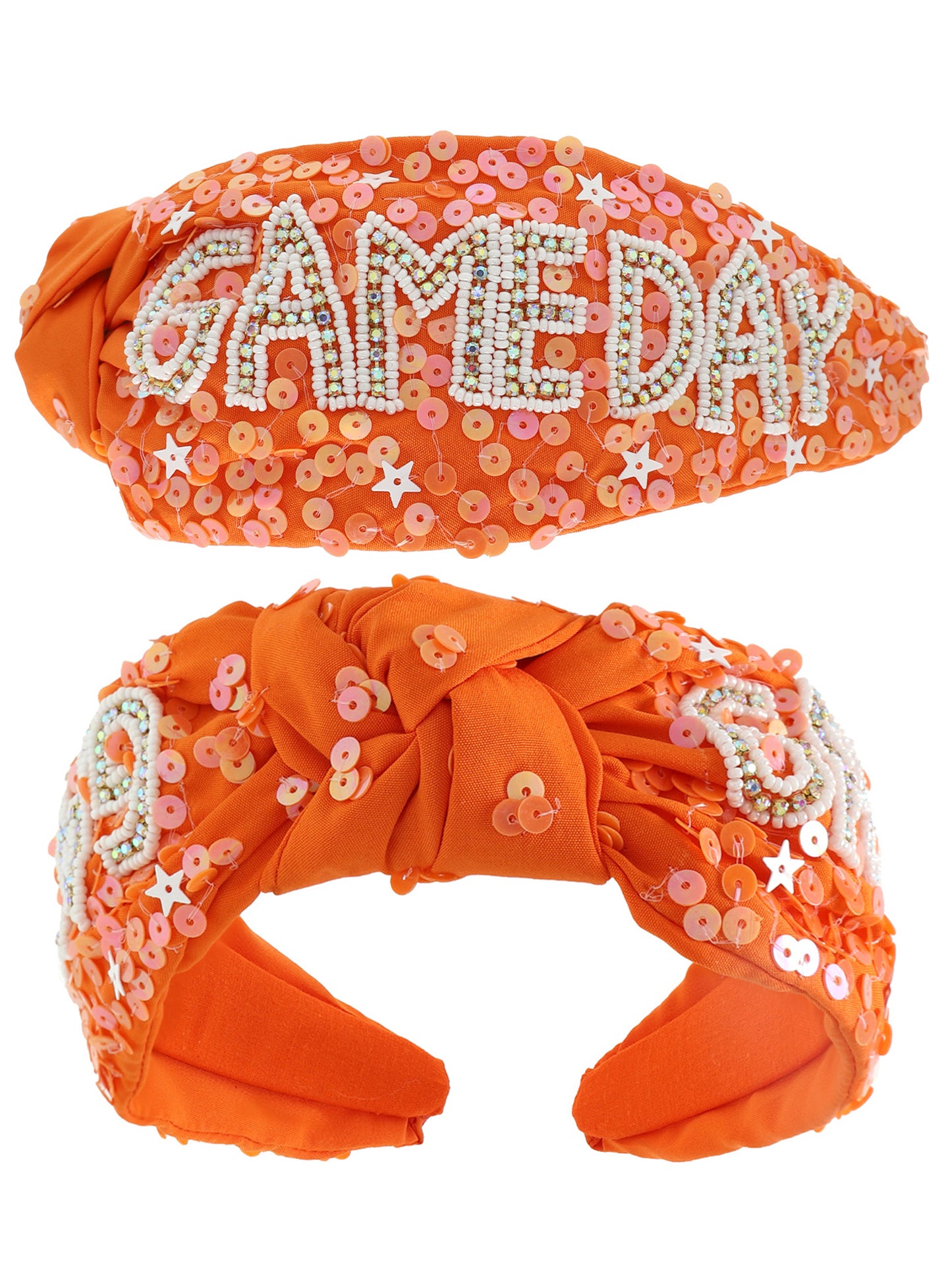 Emma Gameday Top Knotted Jeweled Beaded Headband