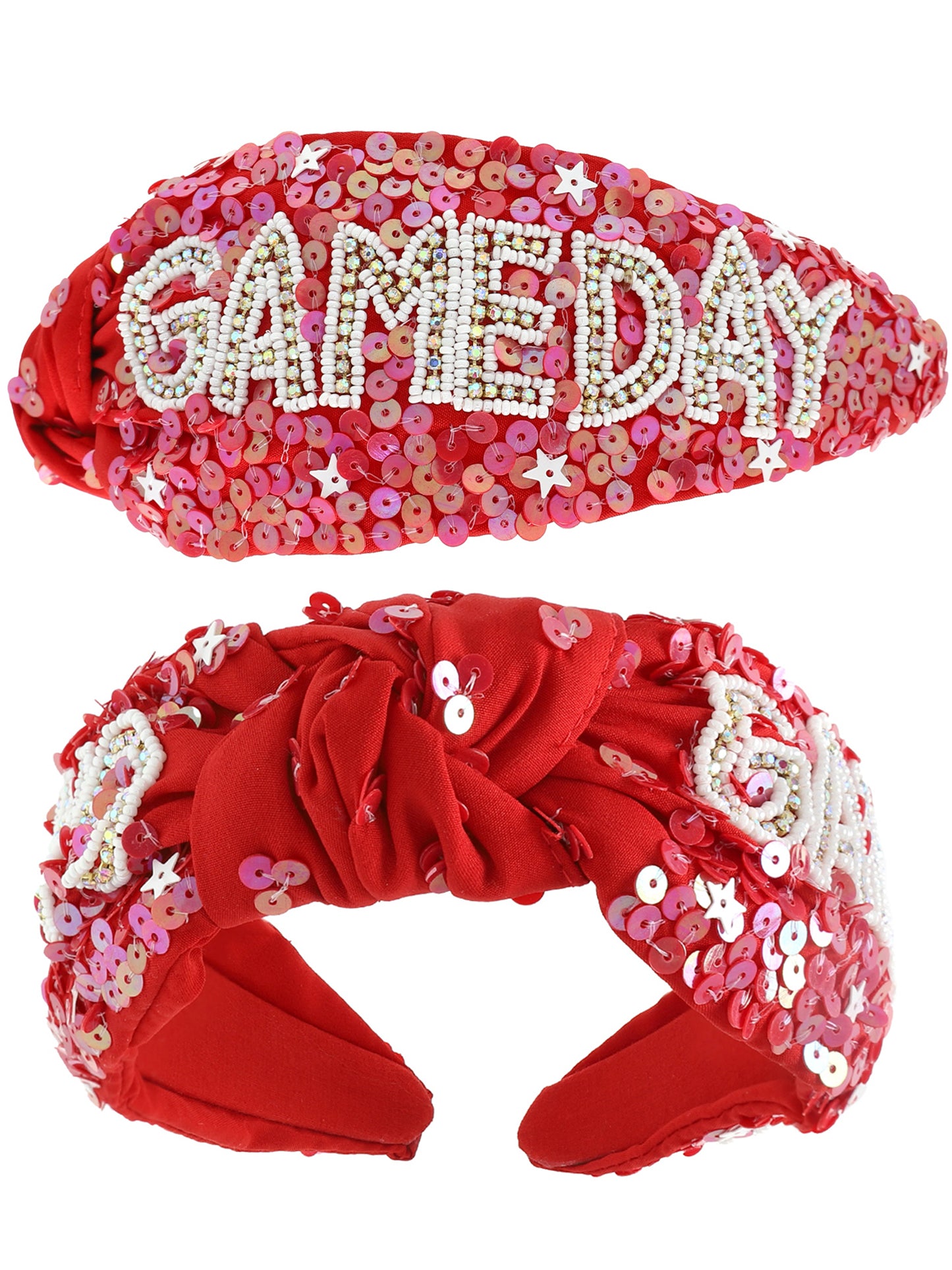 Emma Gameday Top Knotted Jeweled Beaded Headband