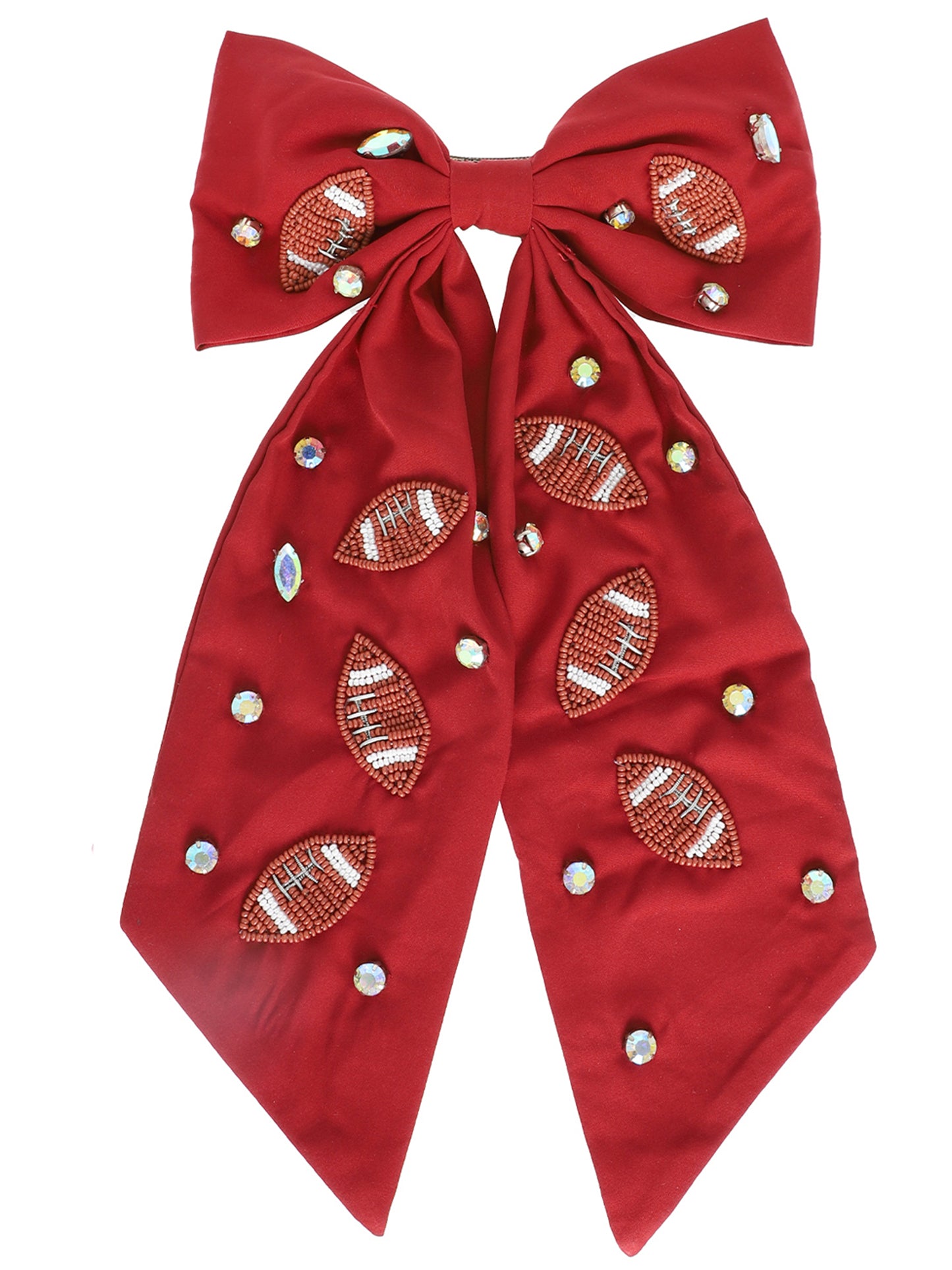 Sofia Game Day Football Bow Barrette Hair Clip