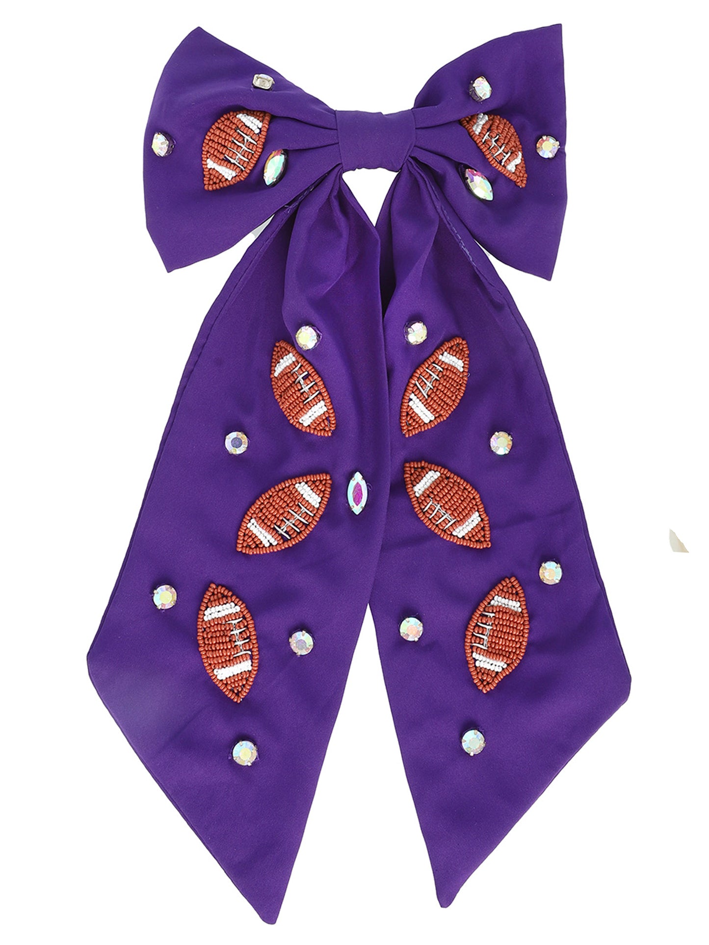 Sofia Game Day Football Bow Barrette Hair Clip