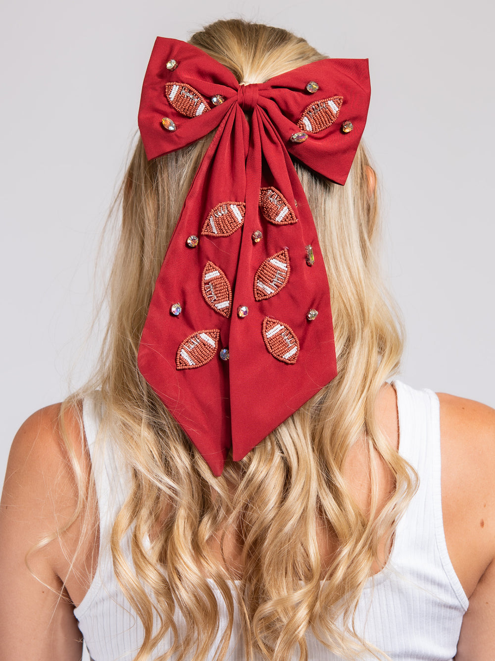 Sofia Game Day Football Bow Barrette Hair Clip