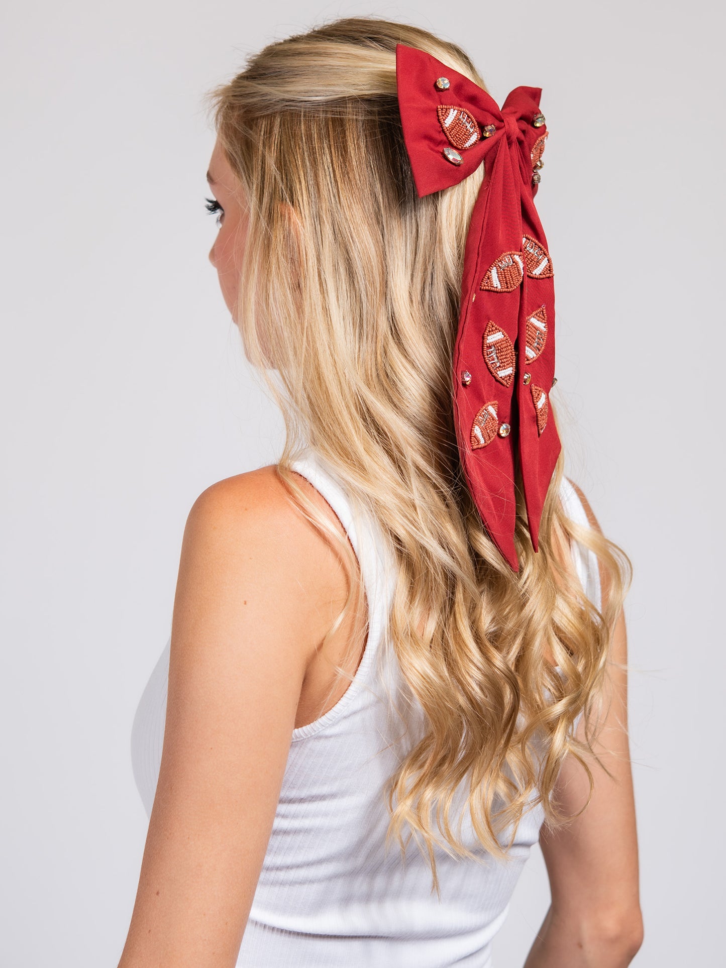 Sofia Game Day Football Bow Barrette Hair Clip