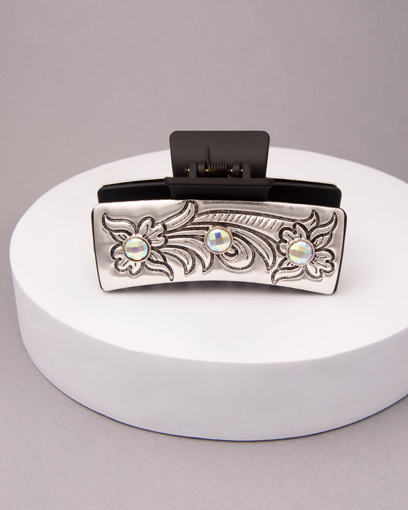 Alicia Western Decorative Jeweled Metal Hair Claw Clip