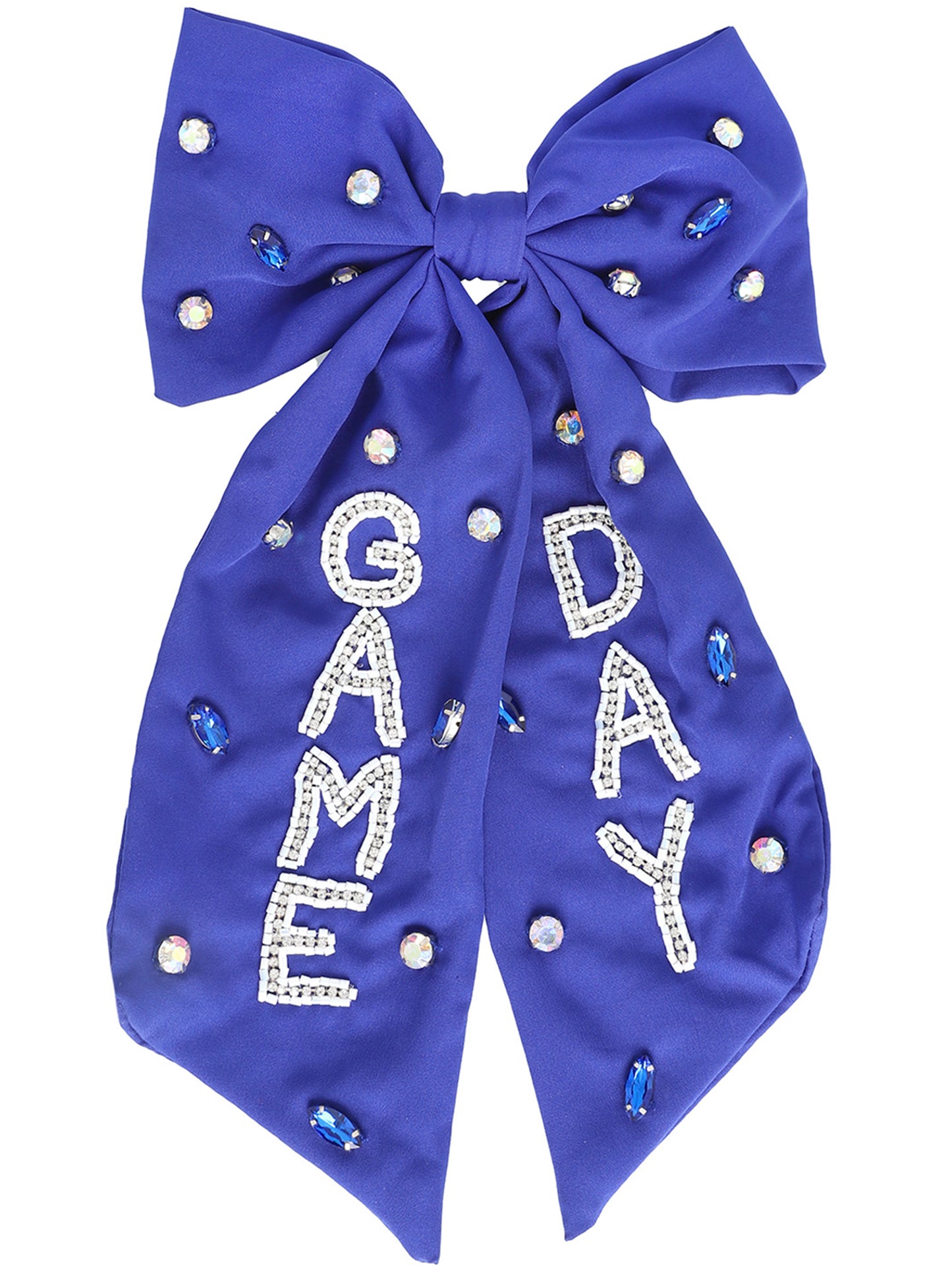 Elizabeth Game Day Gemstone Bow Barrette Hair Clip