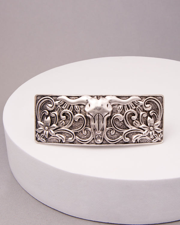 Kira Western Decorative Long Horn Hair Barrette Clip