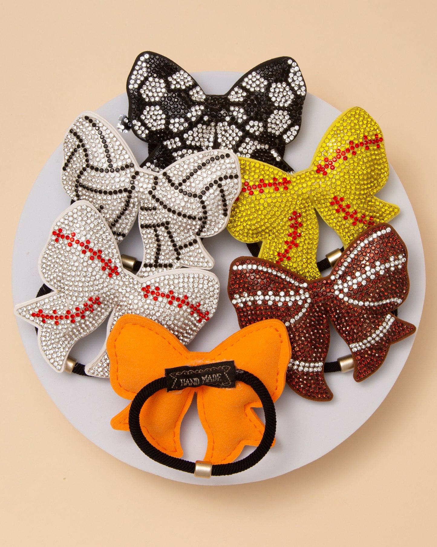Stella Gameday Sports Theme Bow Hair Tie with Rhinestone