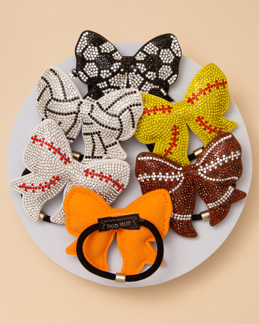 Stella Gameday Sports Theme Bow Hair Tie with Rhinestone