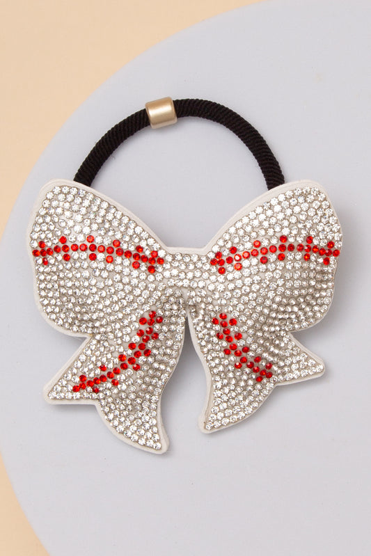 Stella Gameday Sports Theme Bow Hair Tie with Rhinestone
