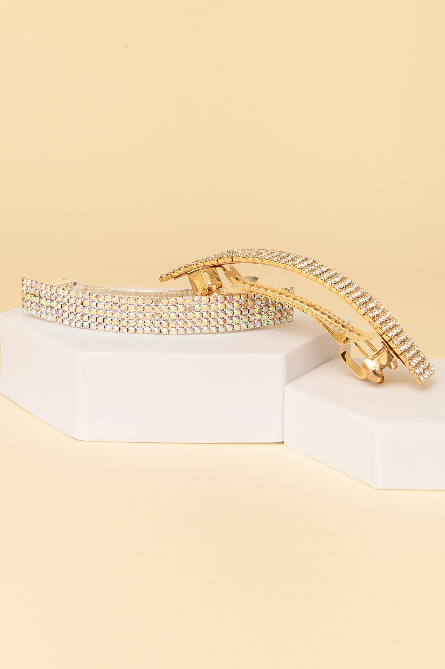 Cecilia Rhinestone Pavé Rectangular Hair Barrette Clip