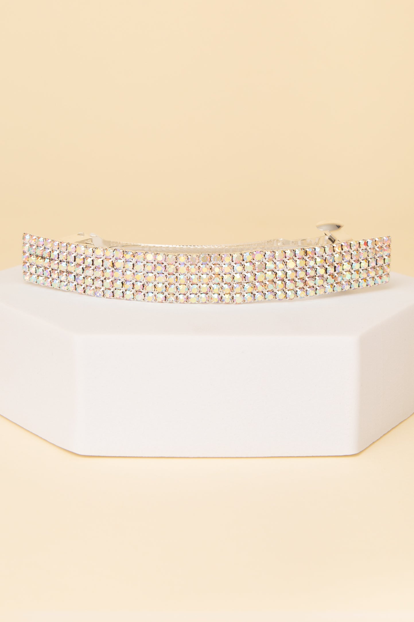 Cecilia Rhinestone Pavé Rectangular Hair Barrette Clip