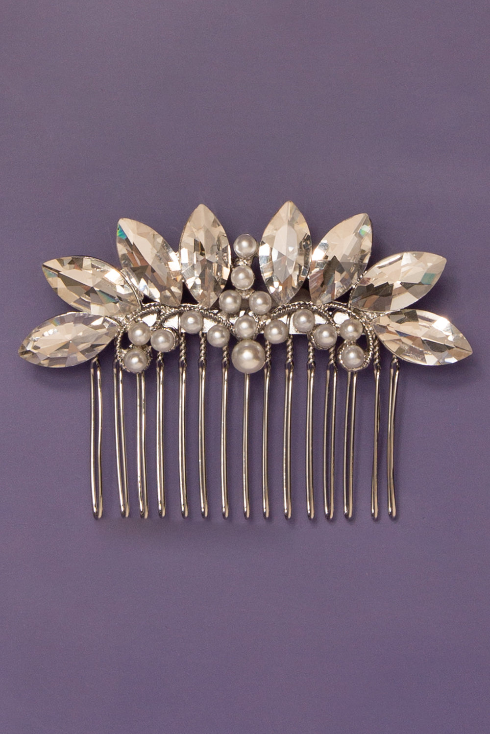 Destiny Pearl Bead Spray Crystal Hair Comb