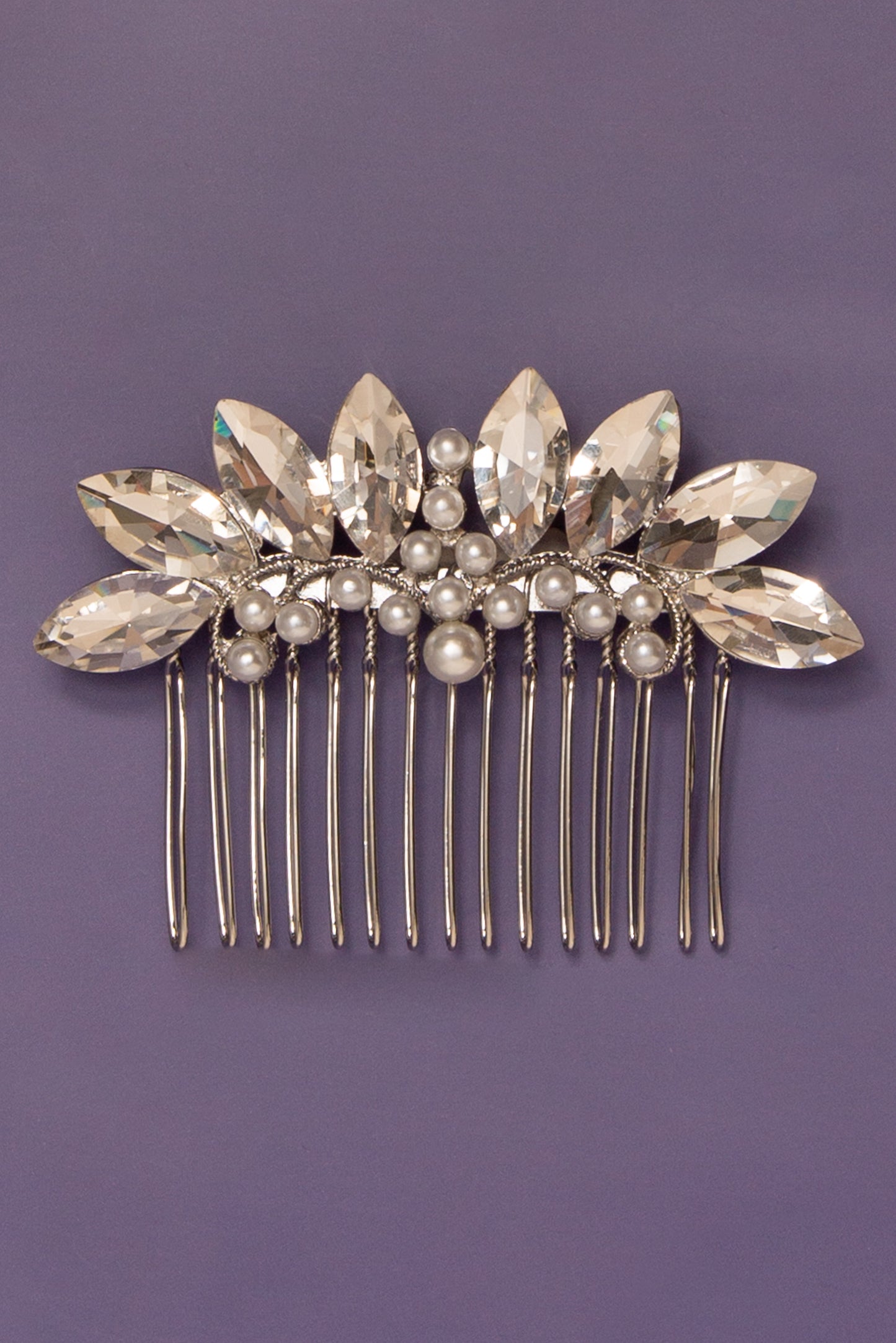 Destiny Pearl Bead Spray Crystal Hair Comb