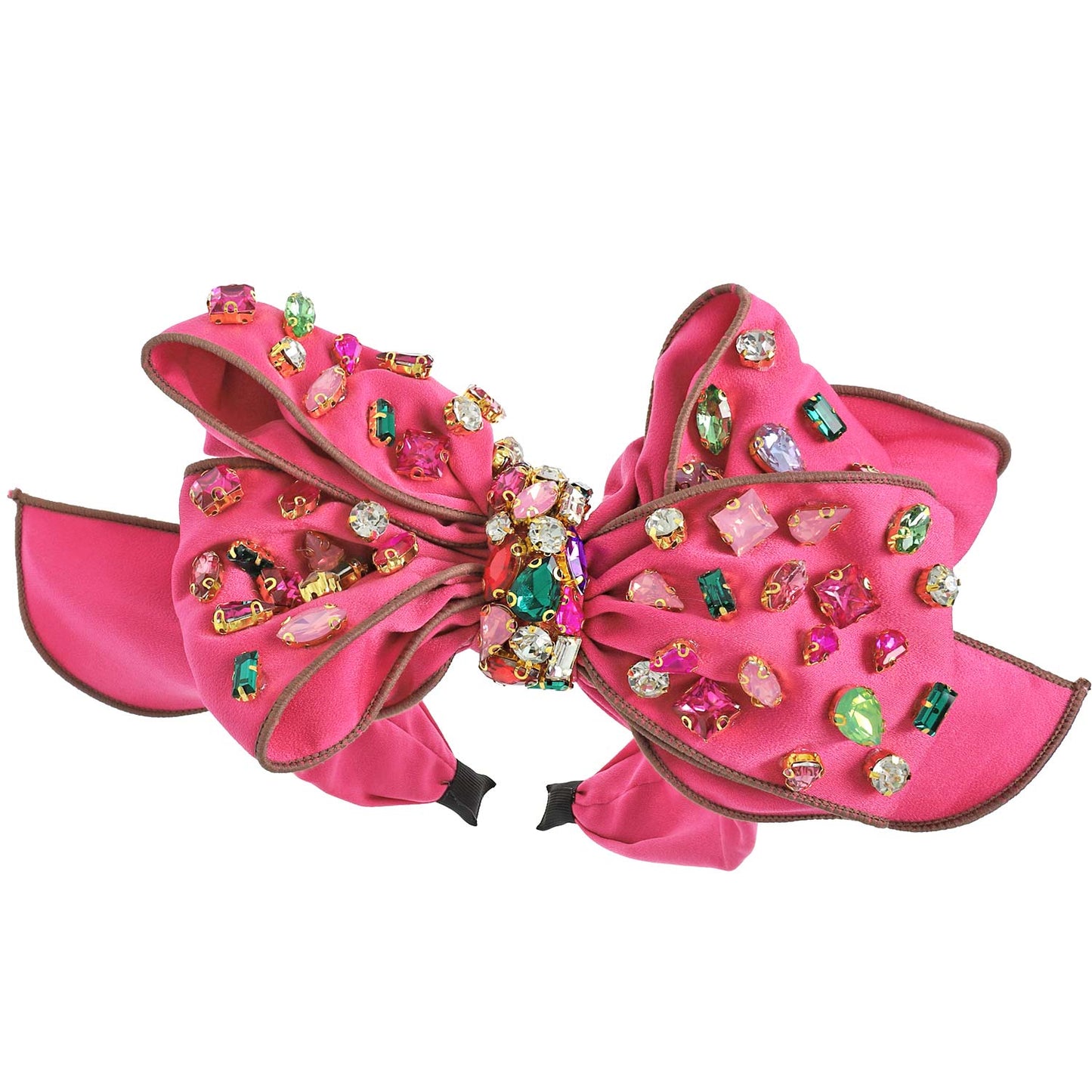 Brianna Velvet Gemstone Embellished Bow Headband