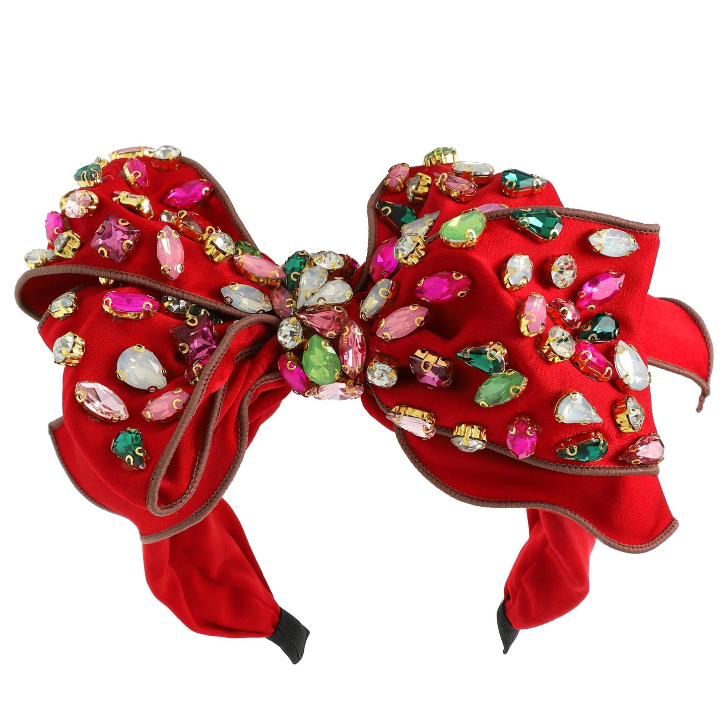 Brianna Velvet Gemstone Embellished Bow Headband