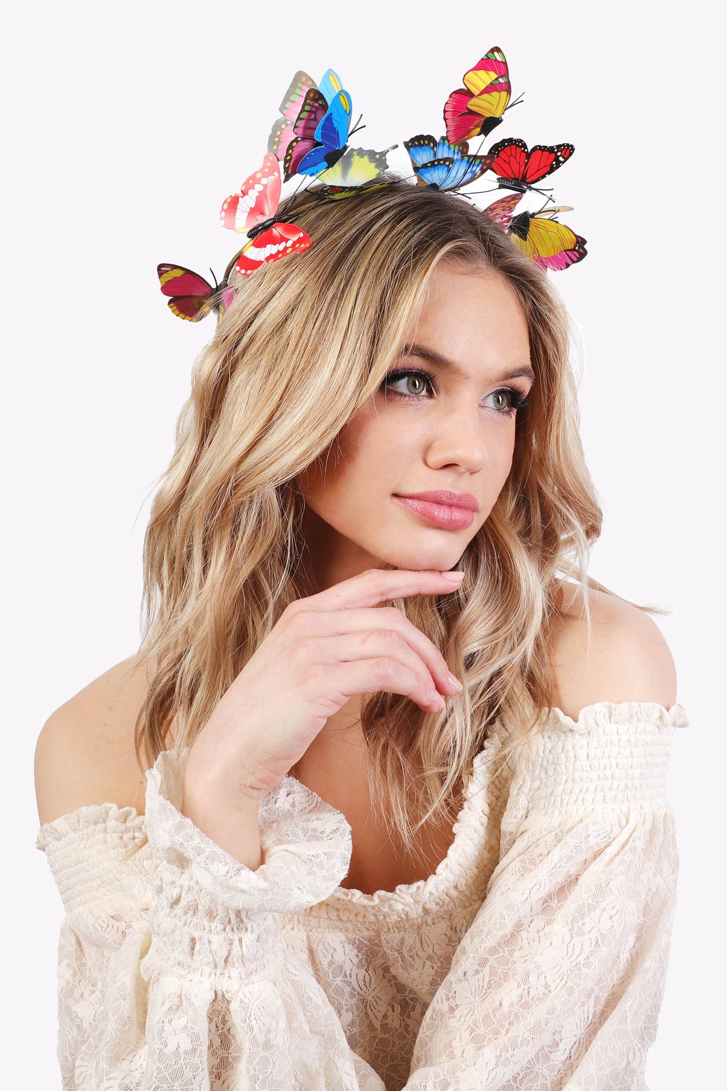Noelle Butterfly Ribbon Closure Headband