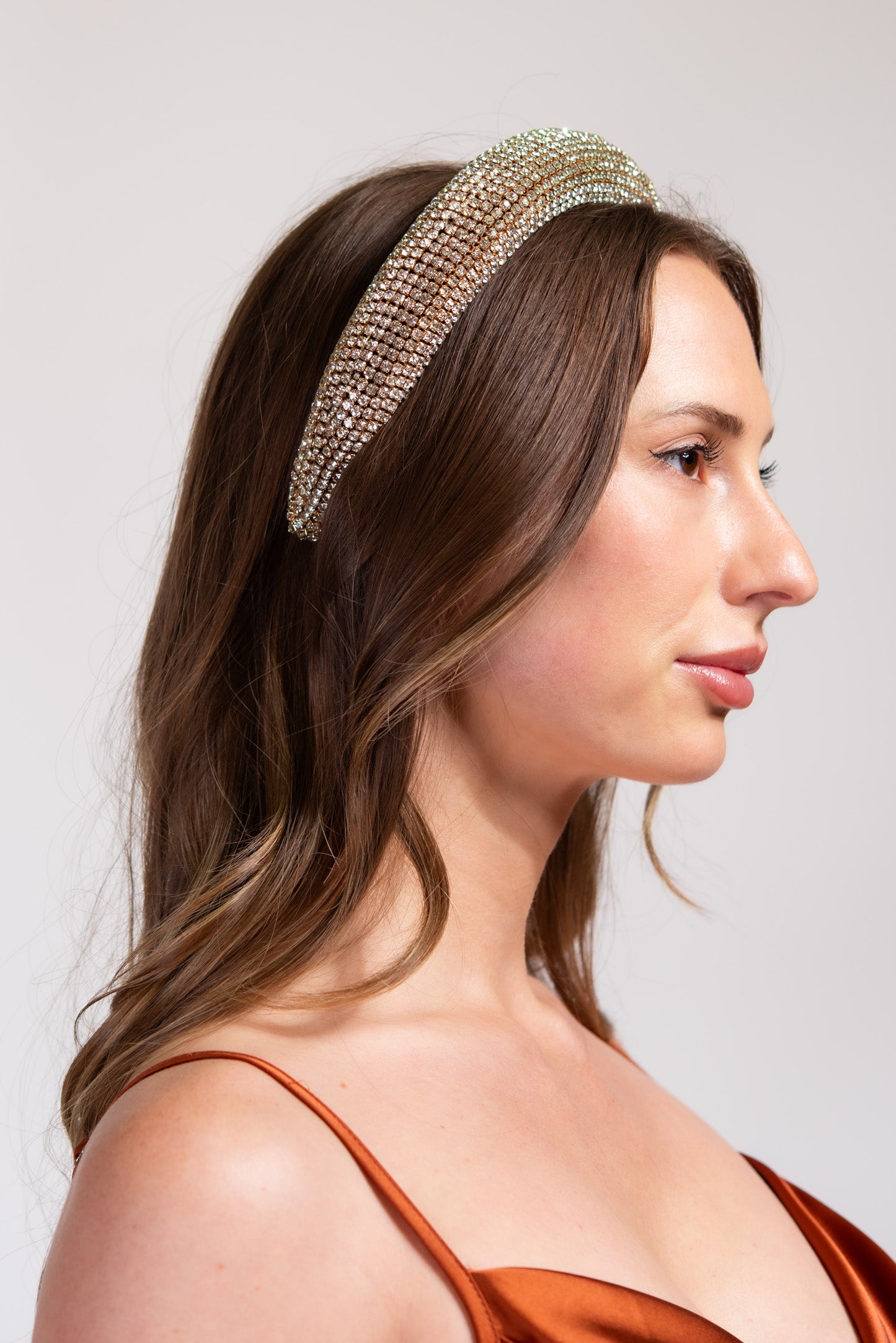 Nova Padded Rhinestone Headband - Gold