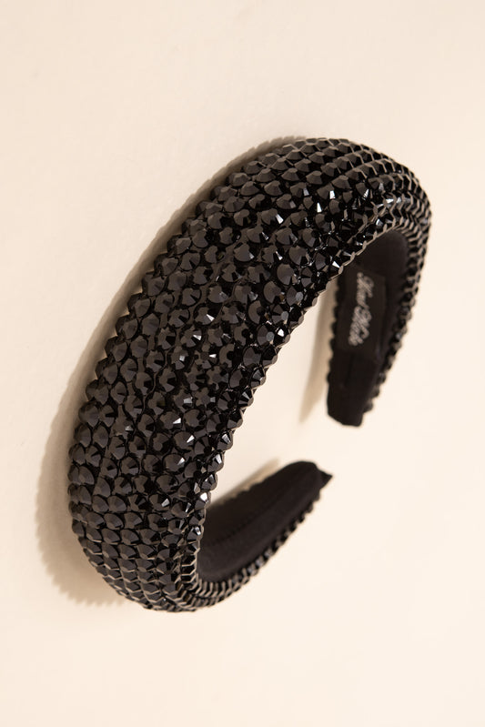 Pretty & Padded Luxe Rhinestone Headband | Black