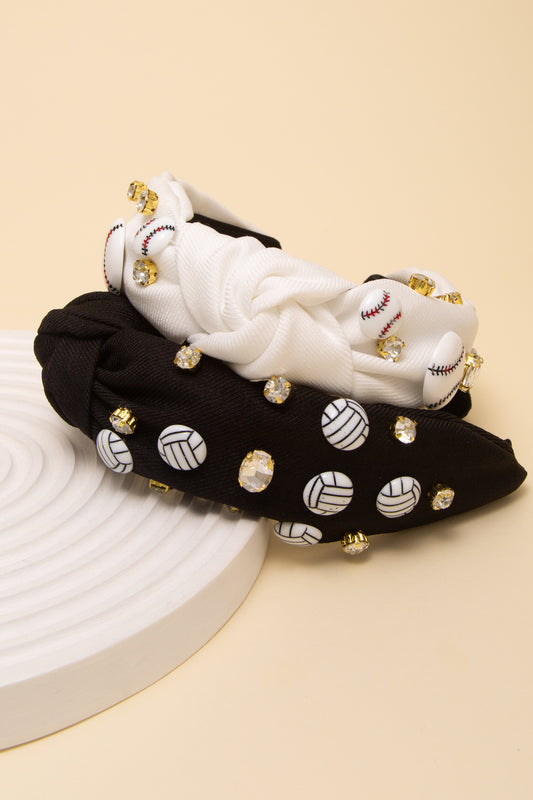 Hazel  Volleyball Jeweled Headband with Rhinestone Accents