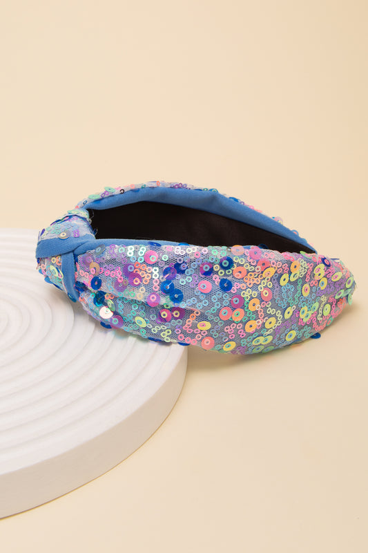 Eleanor Pastels Sequins Top Knot headband | Multicolor