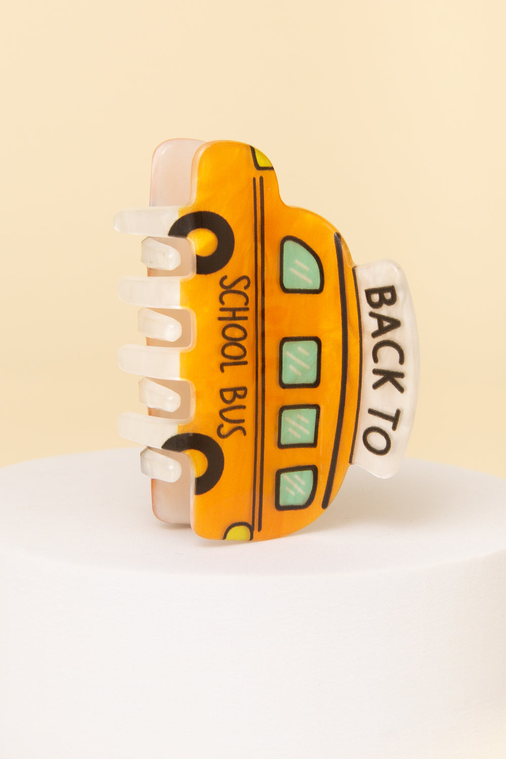 Hallie School Bus Acrylic Hair Claw Clip