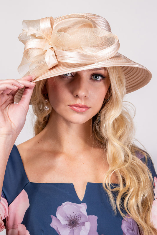 Avery Down Brim Floral Dressy Braid Hat