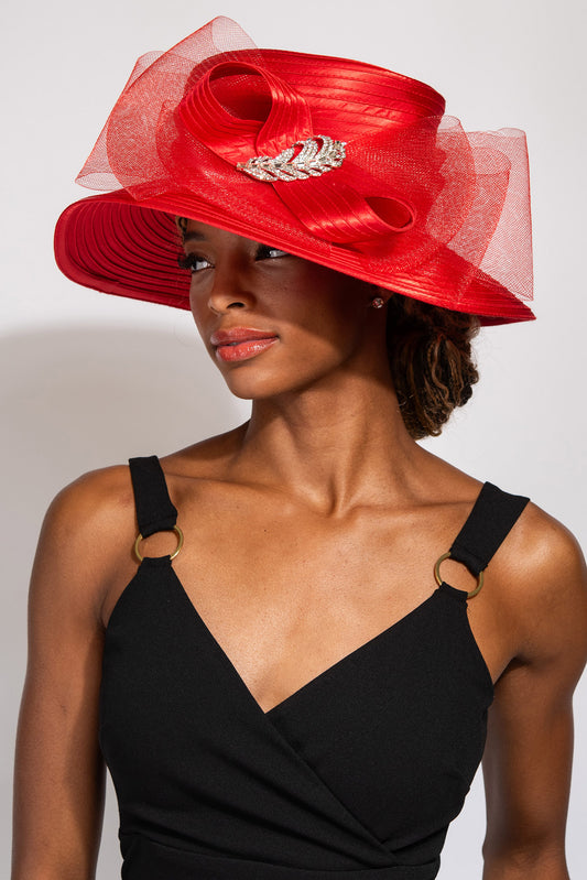 Valerie Dressy Brooch Ribbon Hat