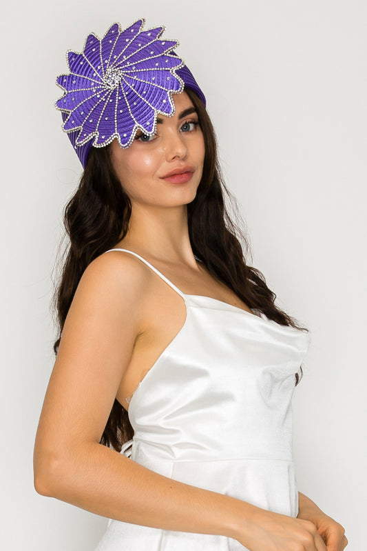 Layla Paper Braid Pill Box Hat with Large Rhinestone Starburst
