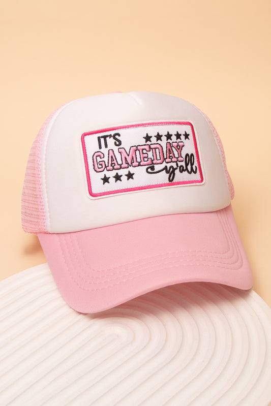Ella It's Game Day Ya'll Mesh Backing Baseball Cap | Pink