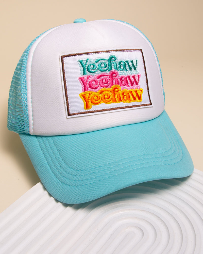 Dolly Western "Yeehaw" Colorful Trucker Hat | Blue