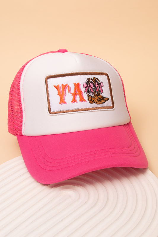 Iris Western Yall Mesh Backing Baseball Cap | Fuchsia