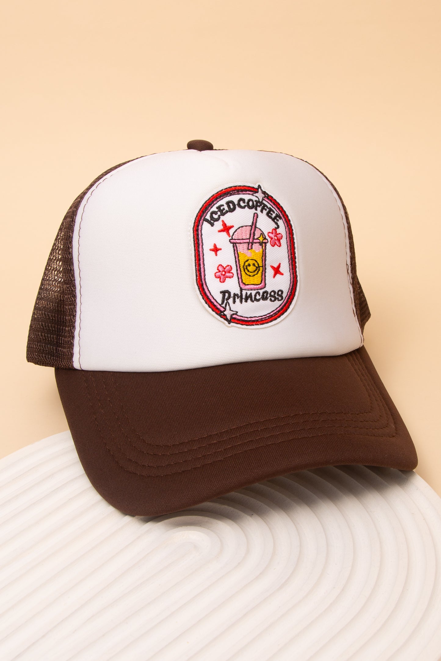 Hazel Ice Coffee Princess Mesh Backing Baseball Cap | Brown