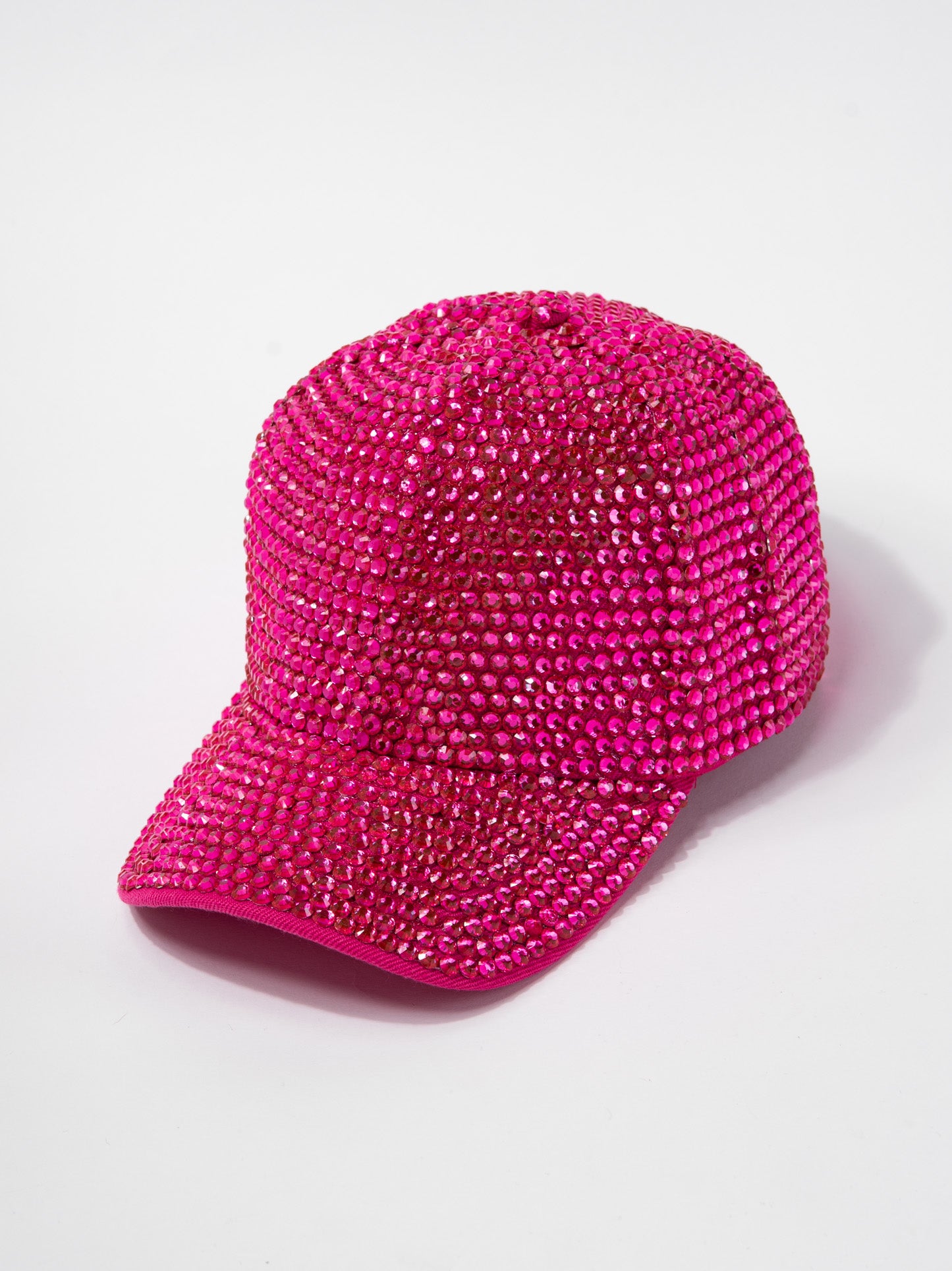 Completely Bedazzled Rhinestone Cap | Fuchsia