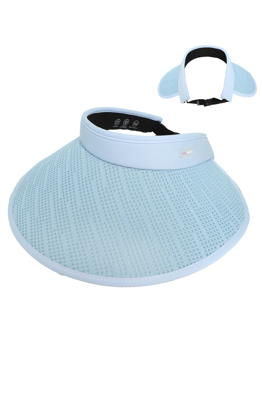 Aurora Fashion Wide Down Brim Fabric Sun Visor Hat | Blue