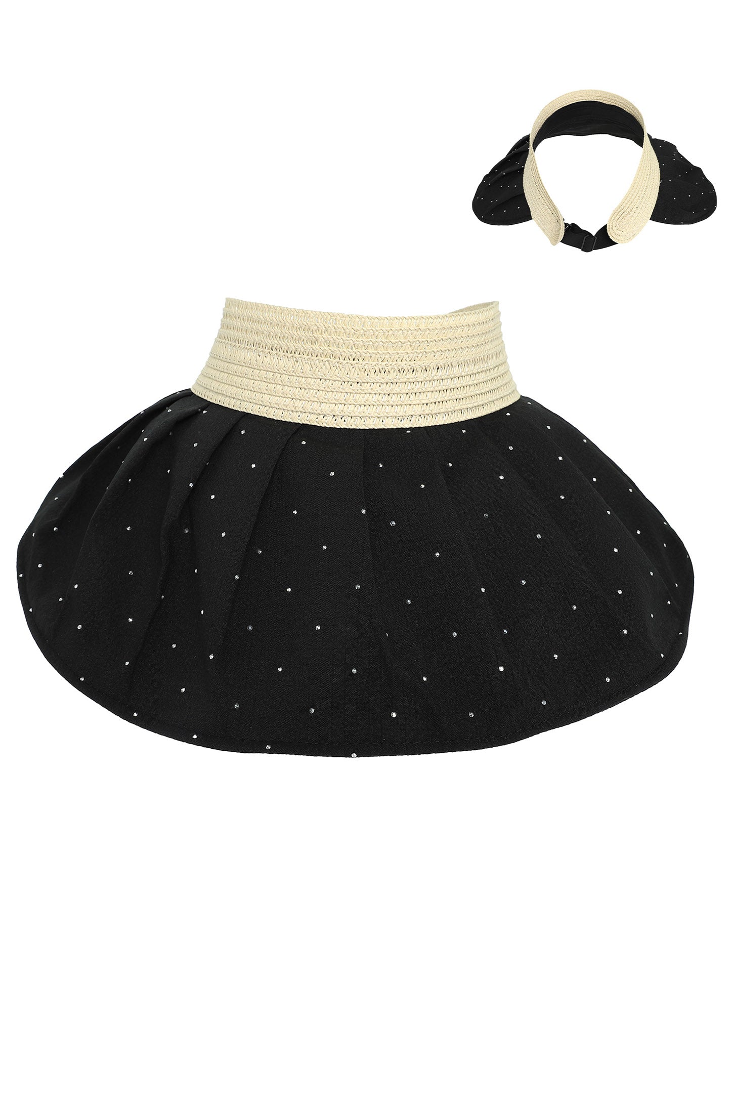 Naomi Fashion Wide Down Brim Fabric Sun Visor Hat
