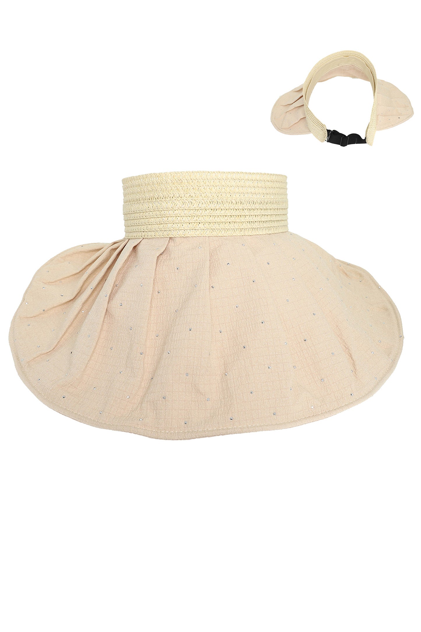 Naomi Fashion Wide Down Brim Fabric Sun Visor Hat