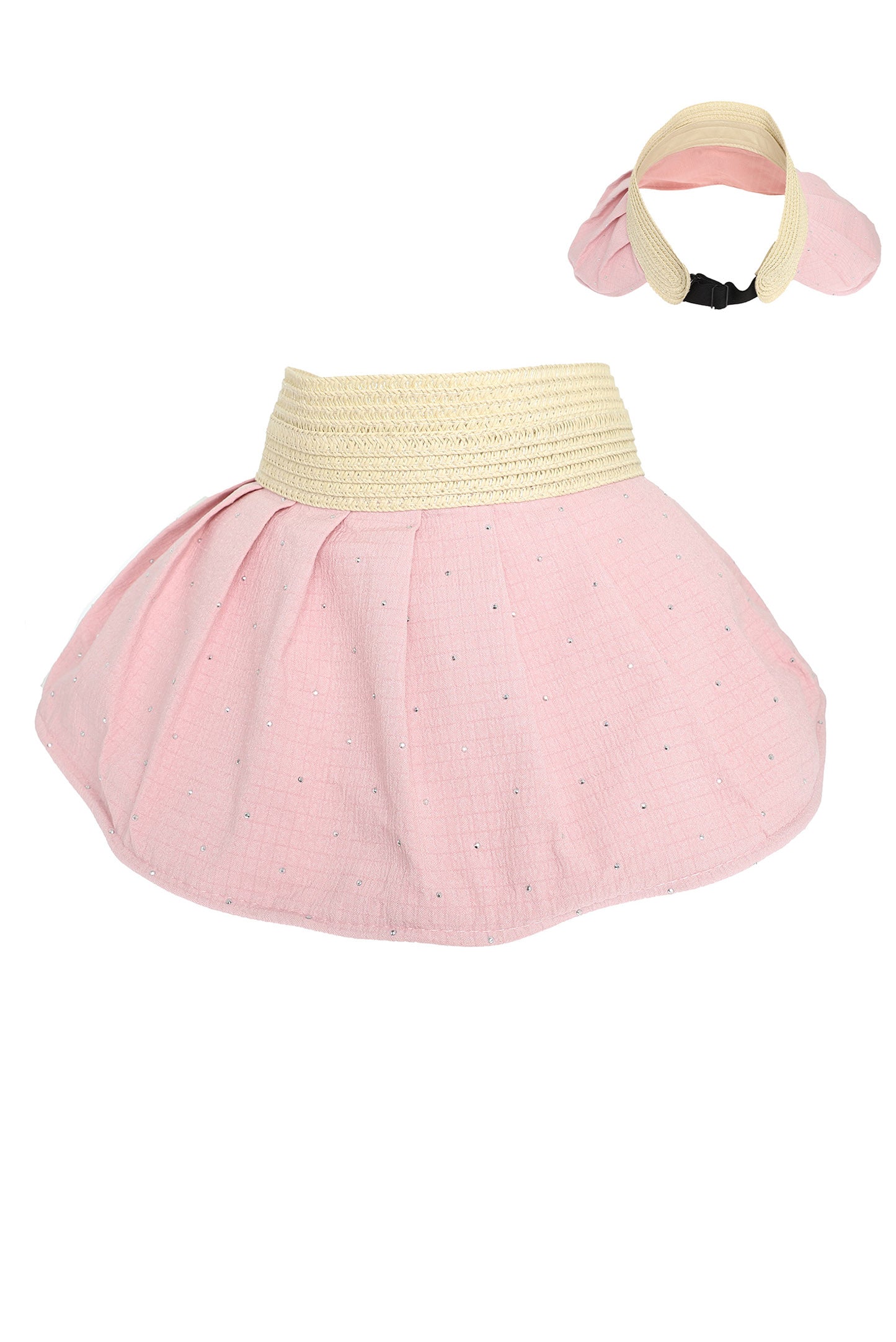 Naomi Fashion Wide Down Brim Fabric Sun Visor Hat