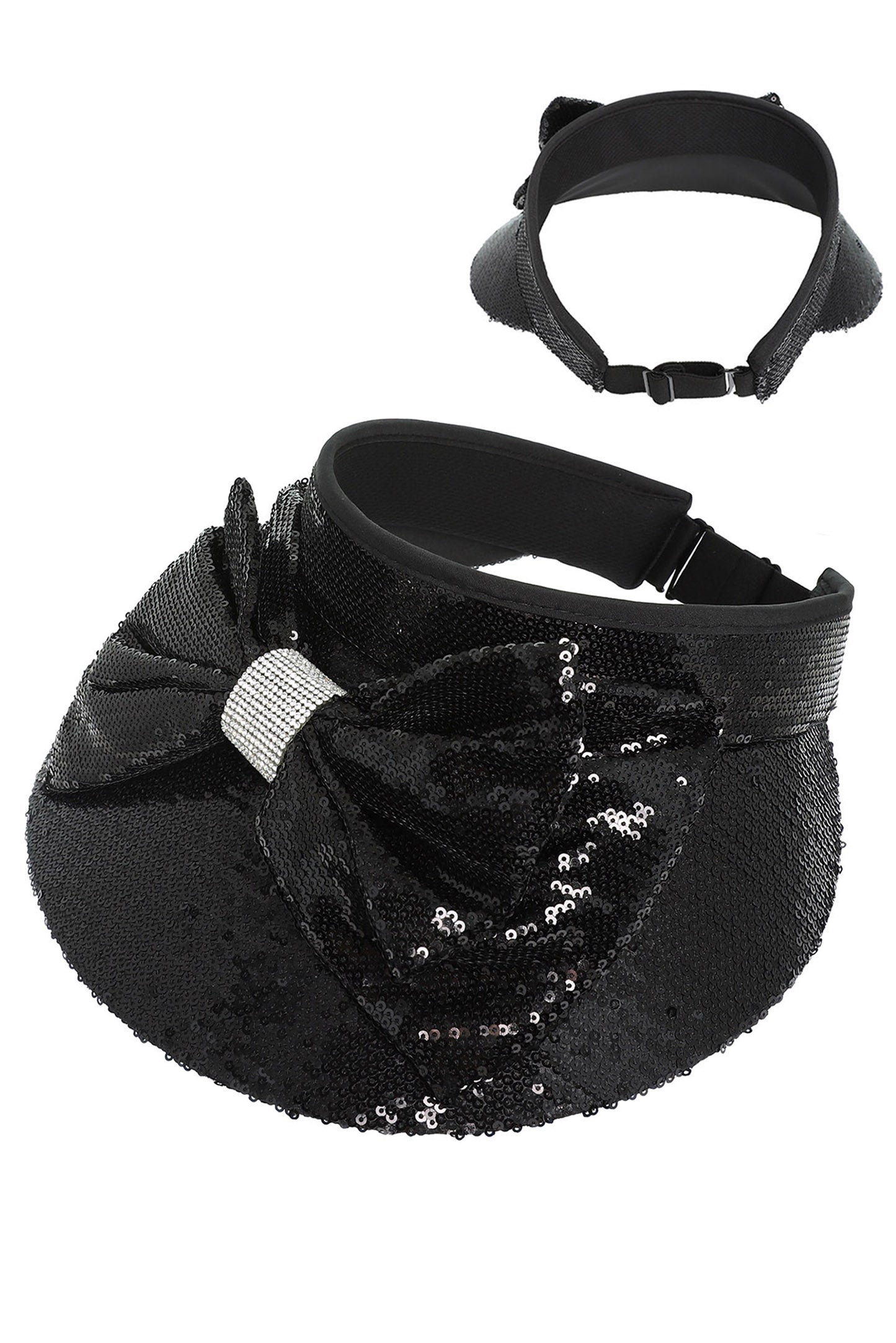 Annie Fashion Bowknot Rhinestone Sequin Sun Visor Hat