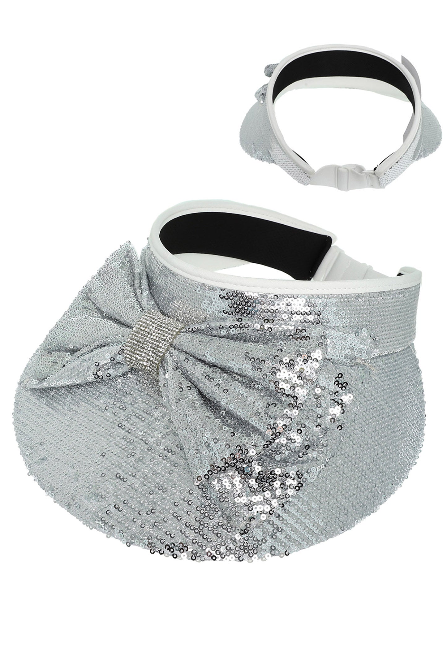 Annie Fashion Bowknot Rhinestone Sequin Sun Visor Hat