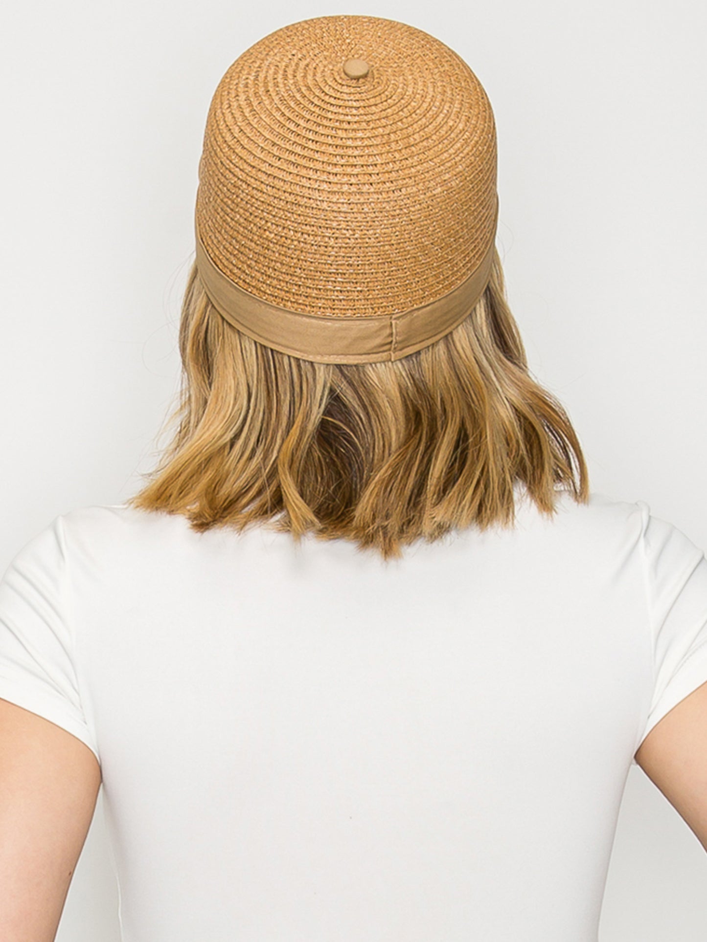 Grace Straw Woven Paper Braid Baseball Cap with Fabric Brim