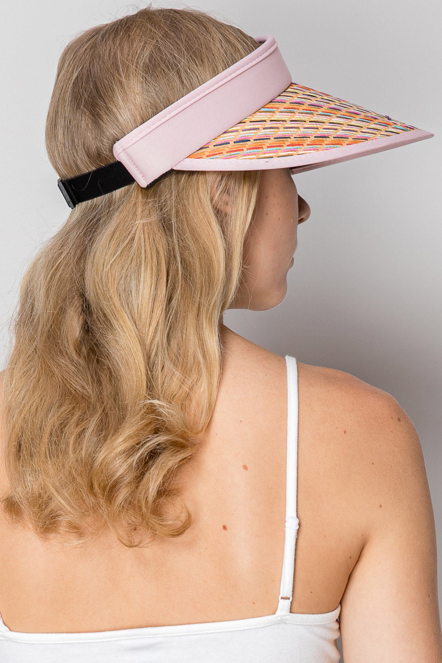 Ariella Fashion Colorful Stripe Straw Sun Visor Hat