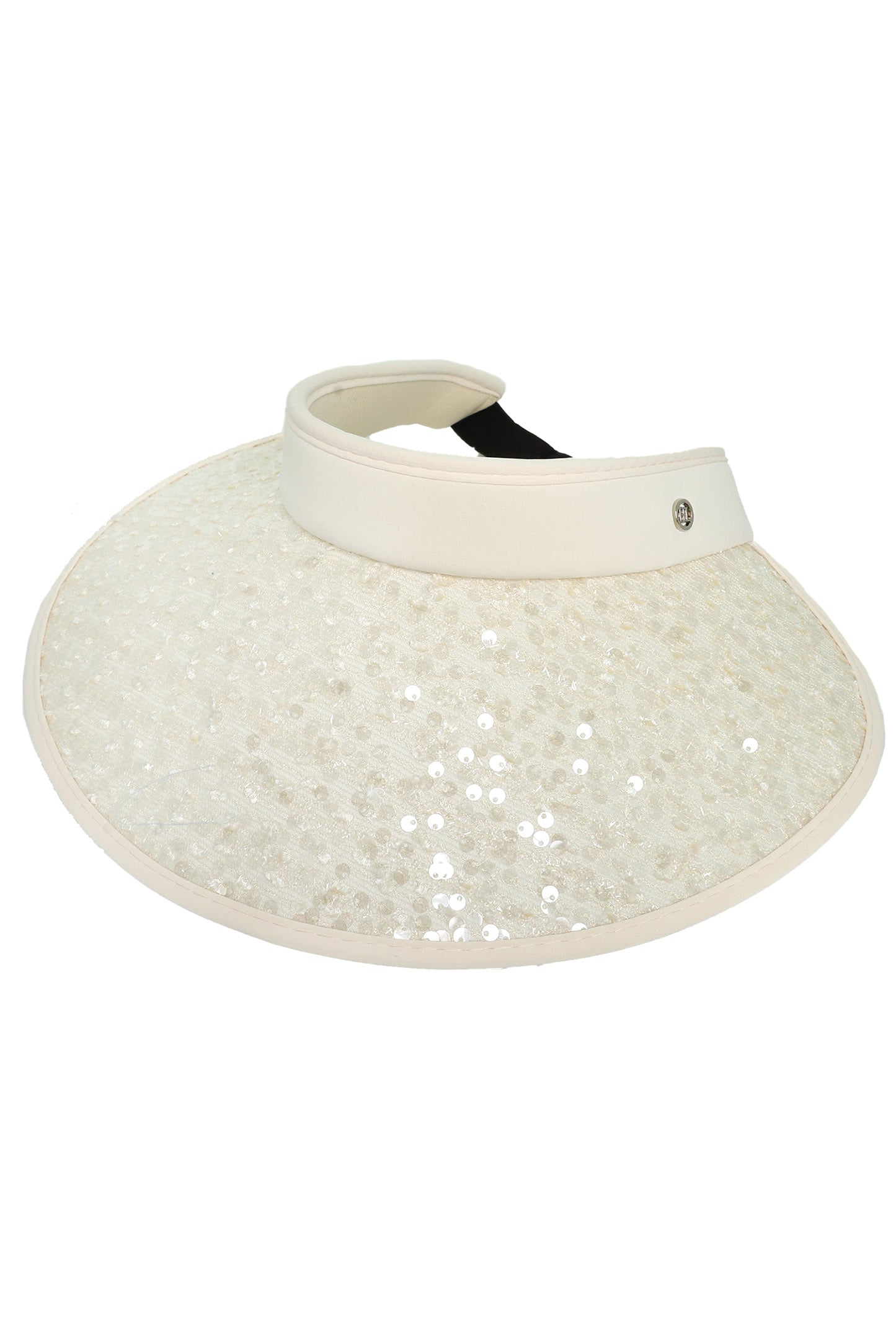 Lilah Fashion Sequin Sun Visor Hats | White
