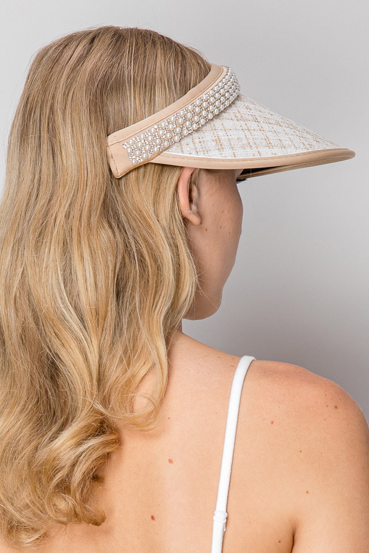 Sara Fashion Down Wide Brim Fabric Sun Visor Hat