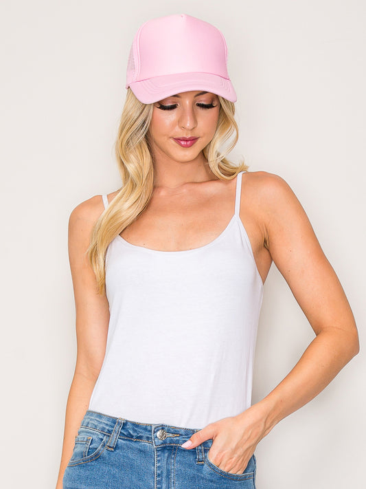 Jennifer Single Color Mesh Backing Baseball Cap | Pink