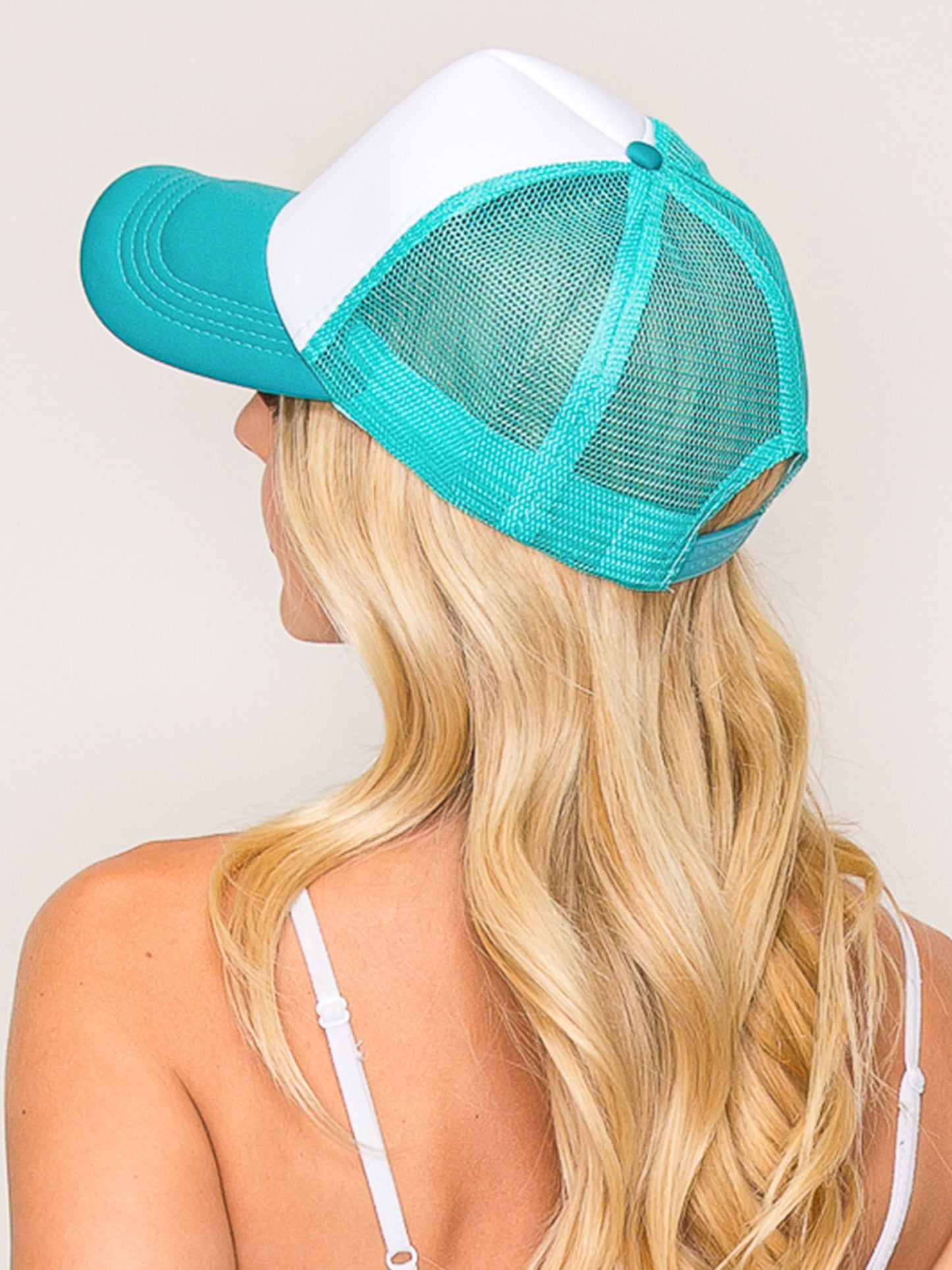 Amy Two Tone Color Mesh Backing Baseball Cap