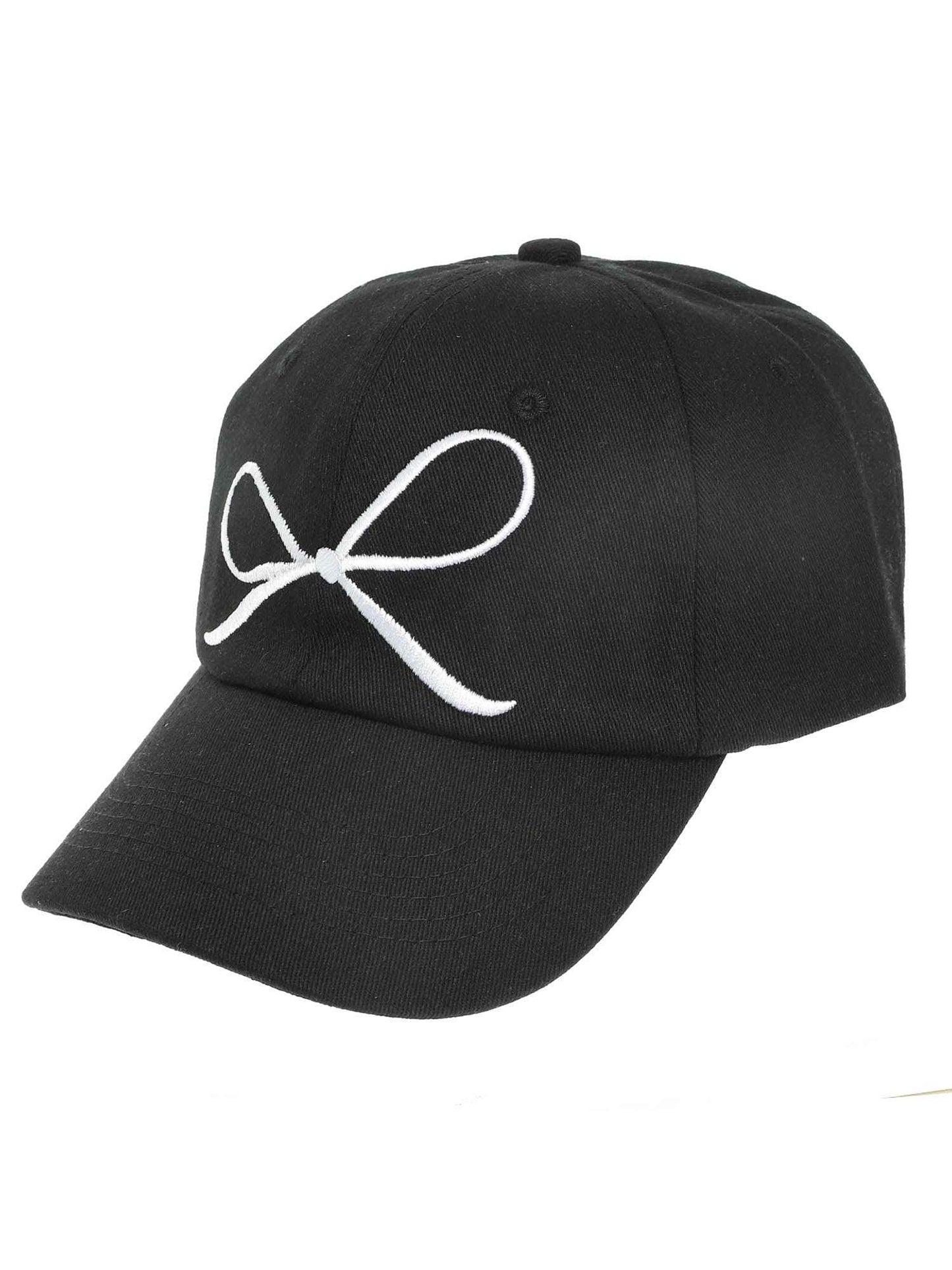 Hallie Loop-Tied Bow Embroidered Relaxed Denim Fit Baseball Cap