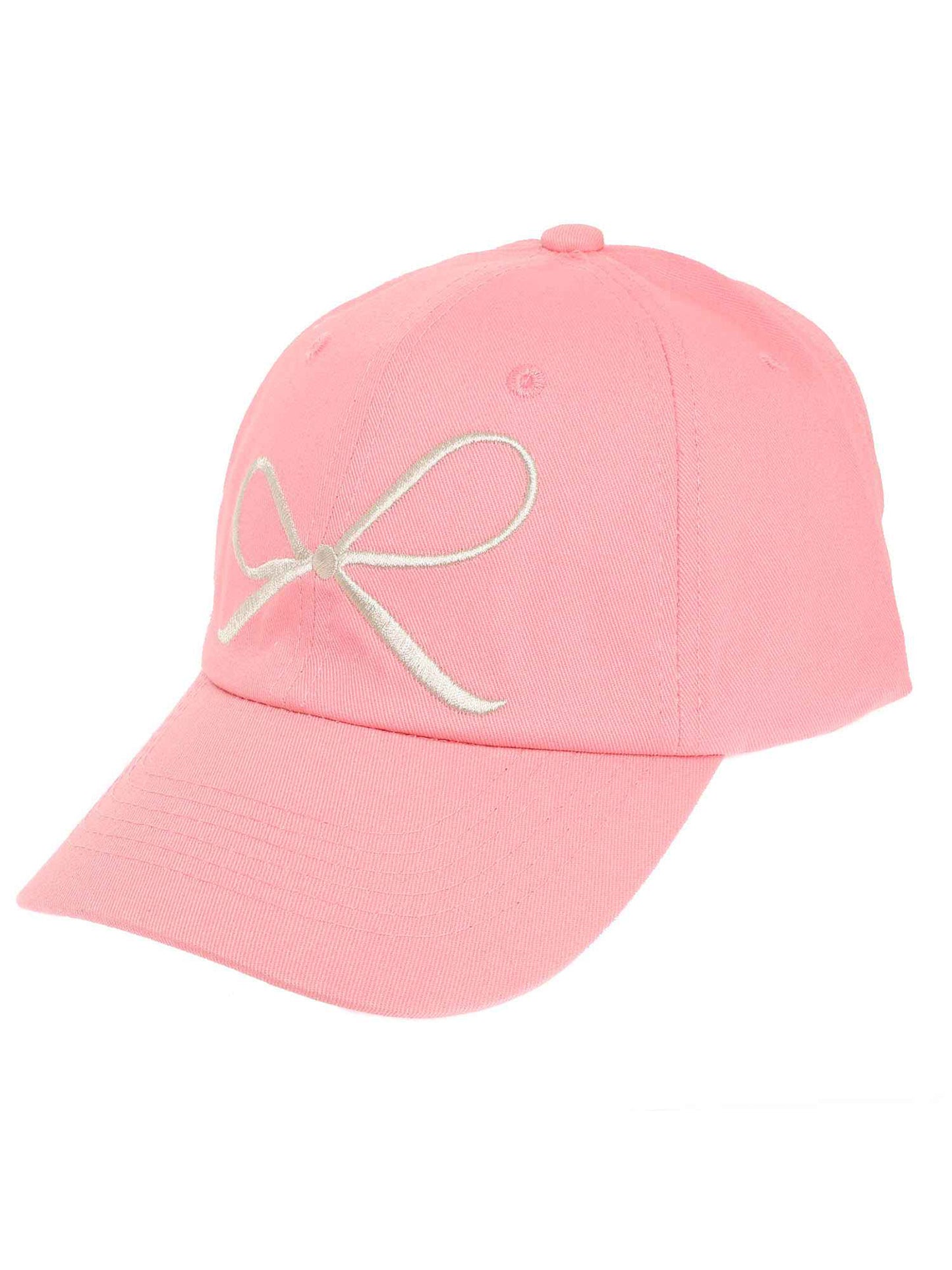 Hallie Loop-Tied Bow Embroidered Relaxed Denim Fit Baseball Cap