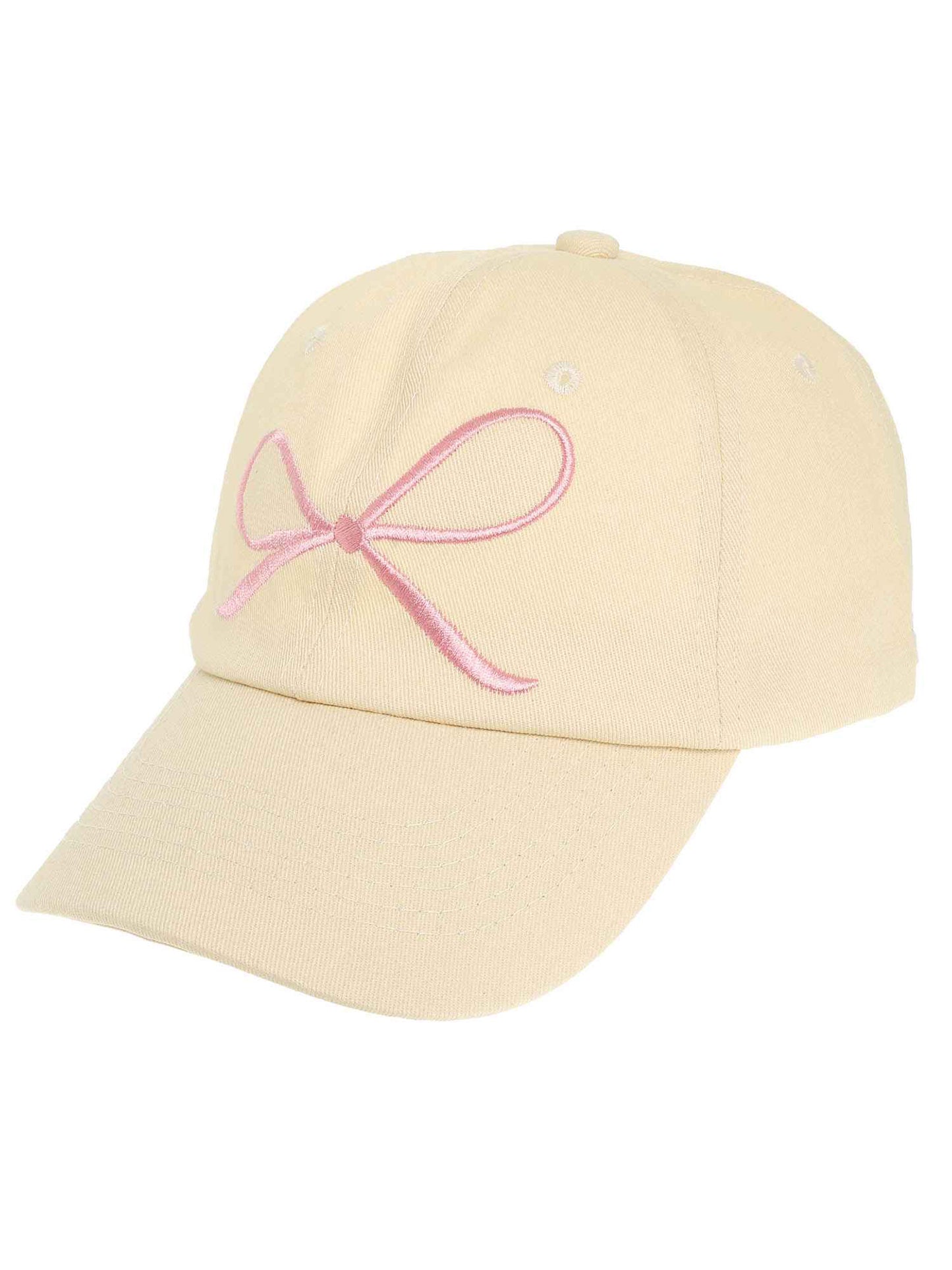 Hallie Loop-Tied Bow Embroidered Relaxed Denim Fit Baseball Cap